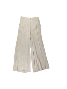 Jason Wu Tan Taupe Crinkle Crepe Wide Leg Pants Size Medium - Picture 1 of 8