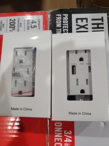 (2) Jewenwils Presa USB da Parete 125V 15A con Piastra a Parete HUWS02A - Foto 1 di 2