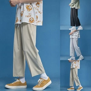 Korean Loose Fit Men's Business Trousers in Solid Colors for All Seasons - Picture 1 of 36