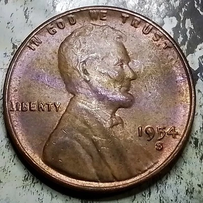 (Sept25) 1954 S Error Large Die Chip On The #9 In The Date - Image 1 of 3