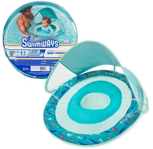 2 Swimways Spring Float Sonnendach 35 Zoll x 29 Zoll 9-24 Monate 33 Pfund verstellbar türkis - Bild 1 von 7