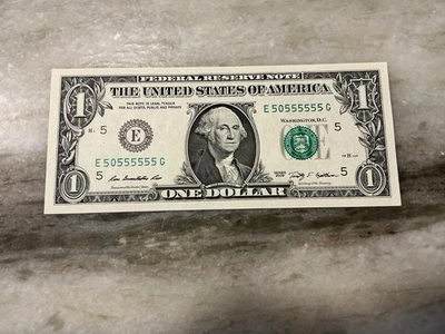 2009 $1.00 Federal Reserve Note 7 of A Kind Crisp - Image 1 of 2