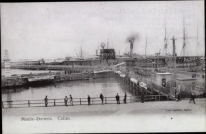 Postal Callao Perú, Muelle-Darsena, barco, puerto, personas en la orilla - 4927483 - Imagen 1 de 2