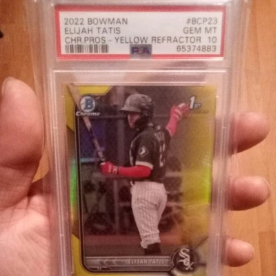 BB - 2022 Bowman - Yellow /75 -  #BCP-23 - Elijah Tatis - PSA 10 - Image 1 of 4