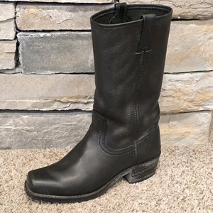 Vintage FRYE Campus 14L Boots Black Womens Size 9 M Calf High Tall Pullon Riding - Picture 1 of 13