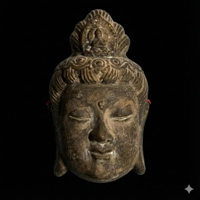 Máscara Kannon Cerámica Hōtokusai - Arte Popular Japonés, Firmada Foto 1 de 4