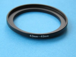 43mm to 49mm Step Up Step-Up Ring Camera Lens Filter Adapter Ring 43mm-49mm - Picture 1 of 2