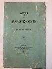 Notes sur Auguste Comte 1909 -Philosophie positive - Rare