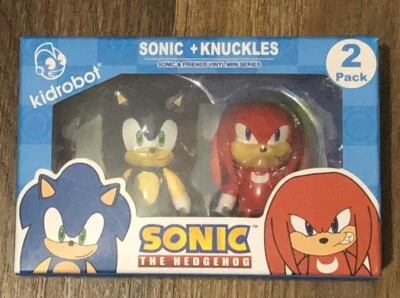 Mini figuras de vinilo Sonic The Hedgehog and Knuckles paquete de 2 Kidrobot Sega NUEVO Foto 1 de 4