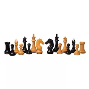 Wooden Chess Pieces ,King Height - 4 Inches ,Ebonised and Box Wood,Extra Queens - Picture 1 of 5