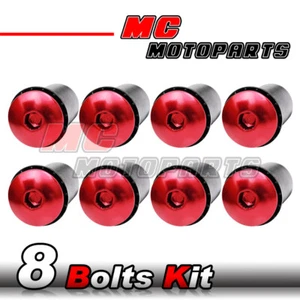 Red Windscreen Bolts Wellnuts Set For BMW S1000RR HP4 2013 - Picture 1 of 1