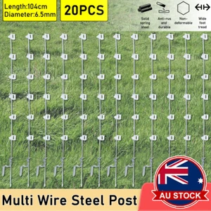 20 X Multi Wire Tread In Pigtail Steel Posts Electric Fence Pig Tail Strip Graze - Picture 1 of 12