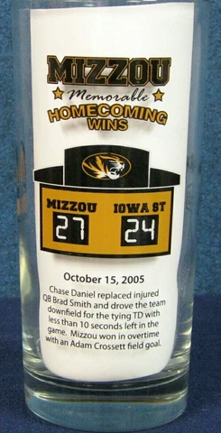 2011 Mizzou Tigers Tumbler Drink Glass- 2005 Homecoming vs. Iowa State Cover