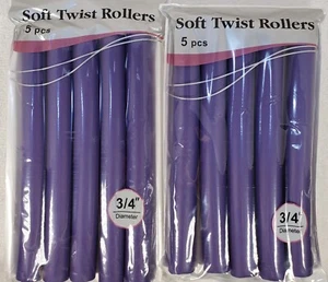 lot of 2 Annie Soft Twist 3/4" dia. 5pcs Hair Rollers Purple #1205 (2 packs) - Picture 1 of 6