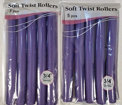 lot of 2 Annie Soft Twist 3/4" dia. 5pcs Hair Rollers Purple #1205 (2 packs) - Image 1 of 4