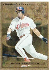 1996 Leaf Preferred Steel Gold Cleveland Indians Baseball Card #77 Manny Ramirez