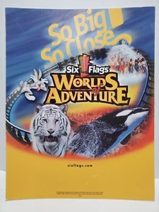 2003 Six Flags Sign Worlds Of Adventure Sea World Aurora Ohio Shamu Theme Park - Picture 1 of 3