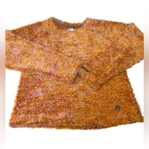 Vintage 90s The North Face A5 Series Orange Pink Shaggy Sweater Women Sz L - Picture 1 of 12