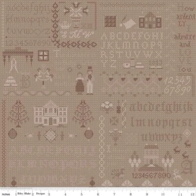 RILEY BLAKE'S FABRICS 1 Meter Riley Blake Pride & Prejudice Meryton Sampler Rauch Baumwolle Stoff