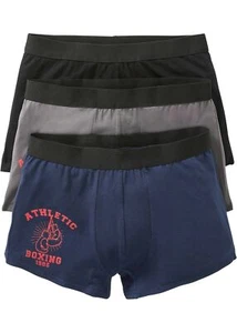 3er Pack Boxer Gr. 7 (XL) Schwarz Schiefergrau Bedruckt Herren-Unterwasche Neu - Bild 1 von 1