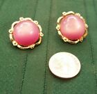 Clip On Earrings With Light Pink Stone