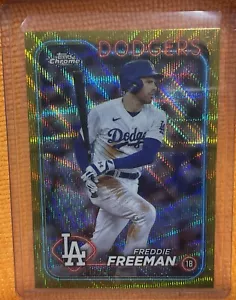 Freddie Freeman 2024 Topps Chrome Gold Wave 21/50 Los Angeles Dodgers - Picture 1 of 10