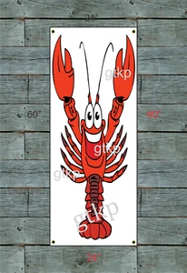 Giant CRAWFISH Banner Vertical Sign for Restaurant Bar or Food Truck Trailer - Picture 1 of 2