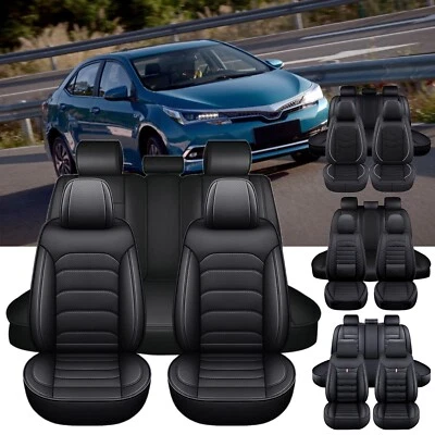 For Toyota Corolla Car 5 Seat Cover Front + Rear Full Set PU Leather Cushion Pad Foto 1 de 4
