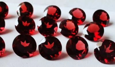 Lote de 2 piezas de piedra suelta granate rojo simulado redondo regalo Black Friday de 6 x 6 mm Foto 1 de 4