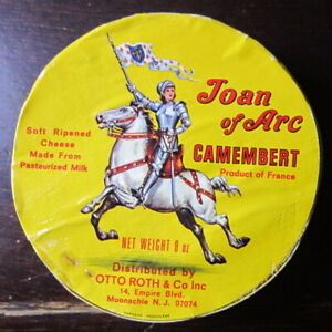 RARE ET ANCIENNE BOITE DE CAMEMBERT JOAN OF ARC  ETATS UNIS JEANNE D'ARC