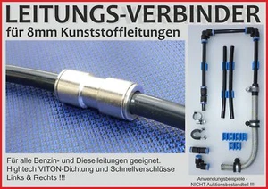 VERBINDER  HIGHTECH für Kunststoffleitung 8mm mit Schnellverschluss Motorsport ! - Bild 1 von 5
