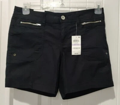 NWT  Style & Co Petite Shorts Black Mid Rise- Size 6P - Belt Loop Waist - Image 1 of 4