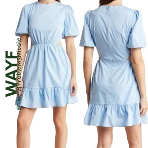 WAYF Minikleid mit Puffärmeln und seitlichem Ausschnitt - Bild 1 von 8