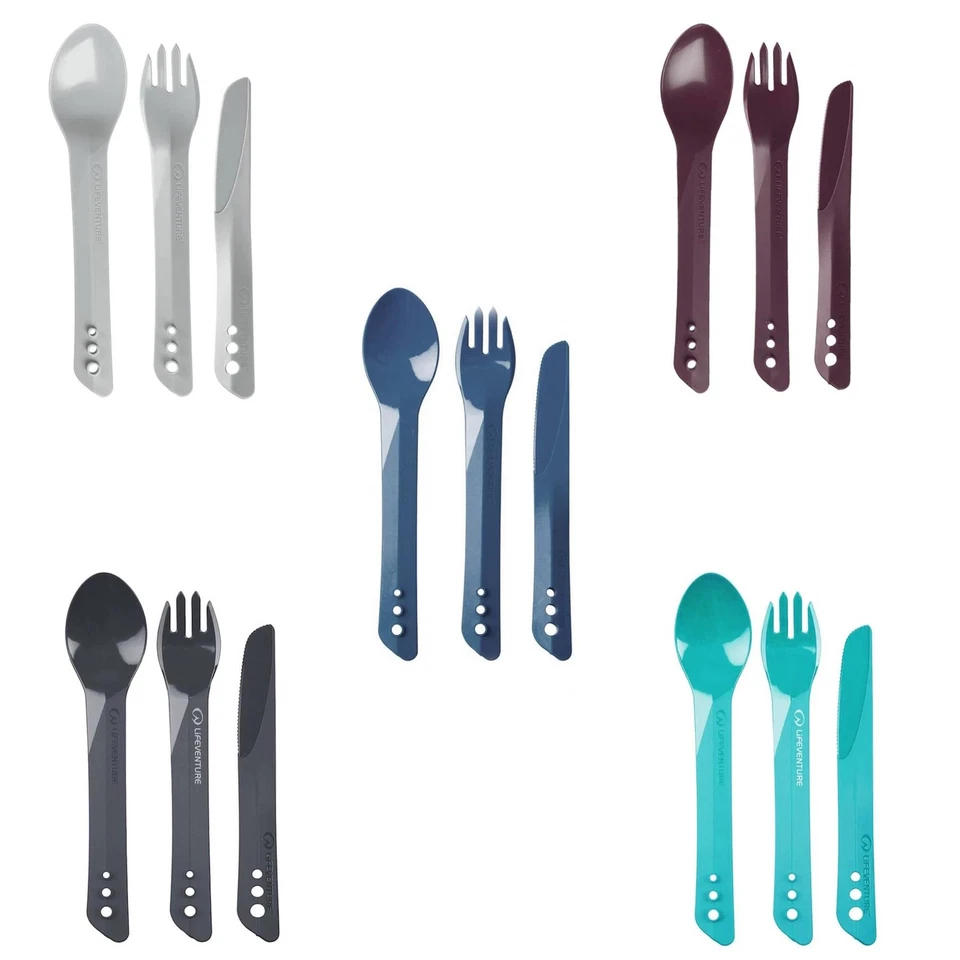 Plastic Camping Cutlery Set Spoon Fork UK Made Outdoor Travel Reuseable - Image 1 of 1
