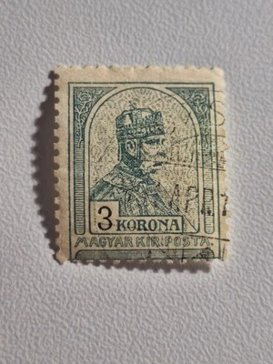 Vintage 1900 Hungary 3Kr Stamp #82A.  Cat. value over $3500.  - Image 1 of 4
