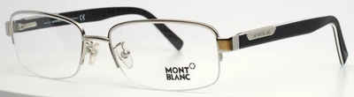 Gafas Montblanc MB430 016 plateadas rectangulares de media montura para hombre 56-17-140 B:34 Foto 1 de 4