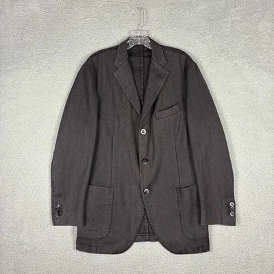 Boglioli Jacket Men's 52 EU 42 US Black Gray Wool Blazer Italy City Career Lux - Image 1 of 4