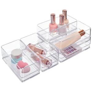 SimpleSort Juego Organizador de Cajones Transparentes Apilables 6 Piezas | 6" x 3" x 2" Rectán... - Imagen 1 de 8