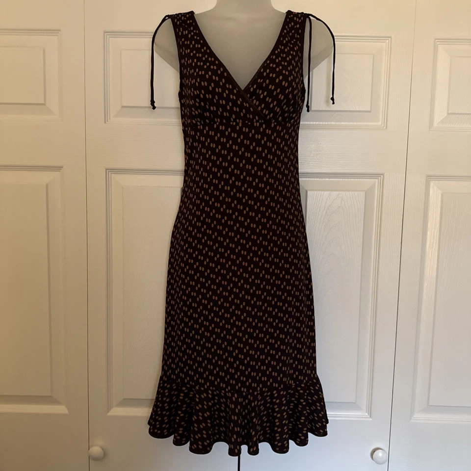 Vintage City Triangles Womens Y2K Floral Babydoll Dress Size S Brown Dainty USA - Image 1 of 4