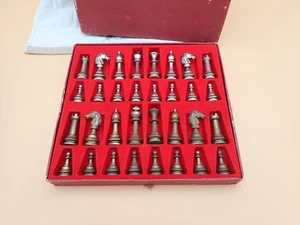 Staunton ? Metal Chess 32 Piece 2.8" tall 1" base - King (Vintage) - Picture 1 of 6