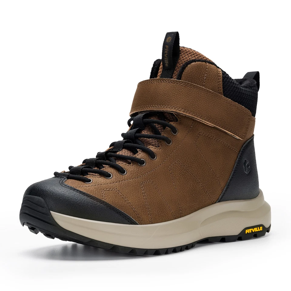 FitVille Hombres Botas de Nieve Extra Anchas Aisladas Cálidas Botas de Invierno Antideslizantes Exterior Foto 1 de 4