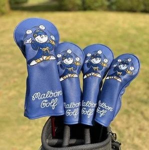 Malbon 4pcs Navy Golf Club Headcover Driver Fairway UT PU Leather Durable New1 - Picture 1 of 4