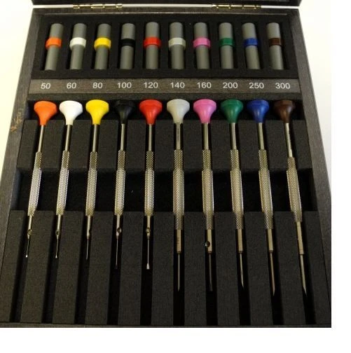 Bergeon 30081-AC10 Assortiment de 10 Tournevis d'Horloger