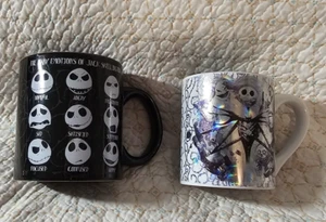 LOT OF 2 DISNEY NIGHTMARE BEFORE CHRISTMAS MUGS, 20 OZ, 14 OZ, JACK S. EMOTIONS - Picture 1 of 21