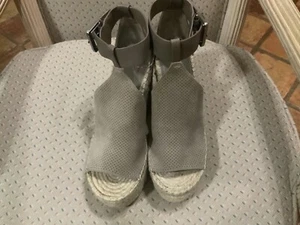 Marc Fisher LTD ESPADRILLE Platform Suede Wedge Sandal Shoes MLANNIE WM 7.5M - Picture 1 of 7
