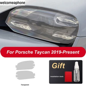Precut Headlights Smoke Paint Protection Vinyl Tint Wrap Film For Porsche Taycan - Imagen 1 de 10