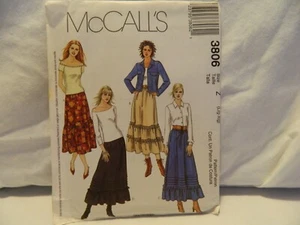C-25 UNCUT McCALL’S PATTERN 3806 WOMAN’S RUFFLED SKIRTS LRG/XLRG - Picture 1 of 2