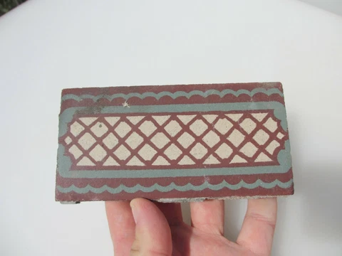 Antique Ceramic Border Floor Tile Tiles Vintage Old x1 - £4 each - 5.5" by 2.75" Cover