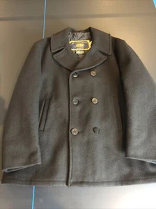 Cappotto Pea Fox Knapp da uomo taglia 46 doppio petto in lana con bottoni vintage XL - Foto 1 di 8