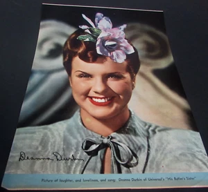 VINTAGE DEANNA DURBIN - FULL PAGE MAGAZINE PRINT - VERY GOOD - Picture 1 of 1